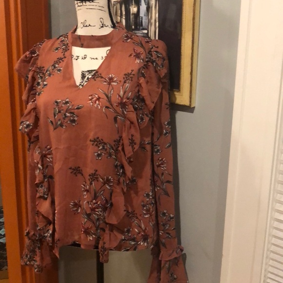 Endless Rose Semi-Sheer Bell Sleeve Blouse (L) - Picture 3 of 8